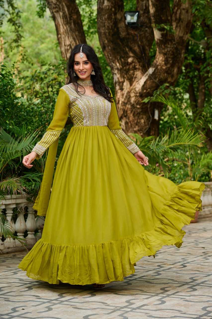 Ynf Georgette KESH489 1151-2 Gowns Wholesale Designer Gowns Sequin Gowns Manufacturer