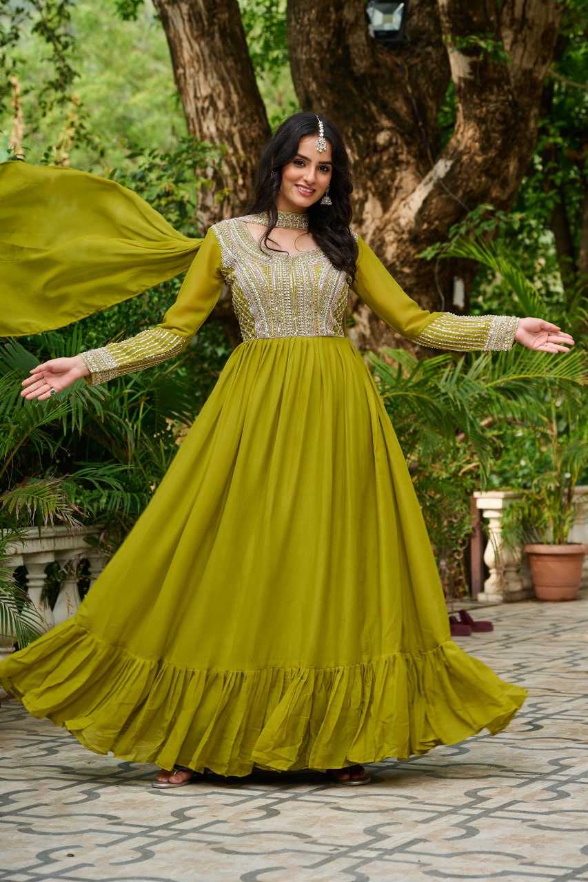 Ynf Georgette KESH489 1151-2 Gowns Wholesale Designer Gowns Sequin Gowns Manufacturer