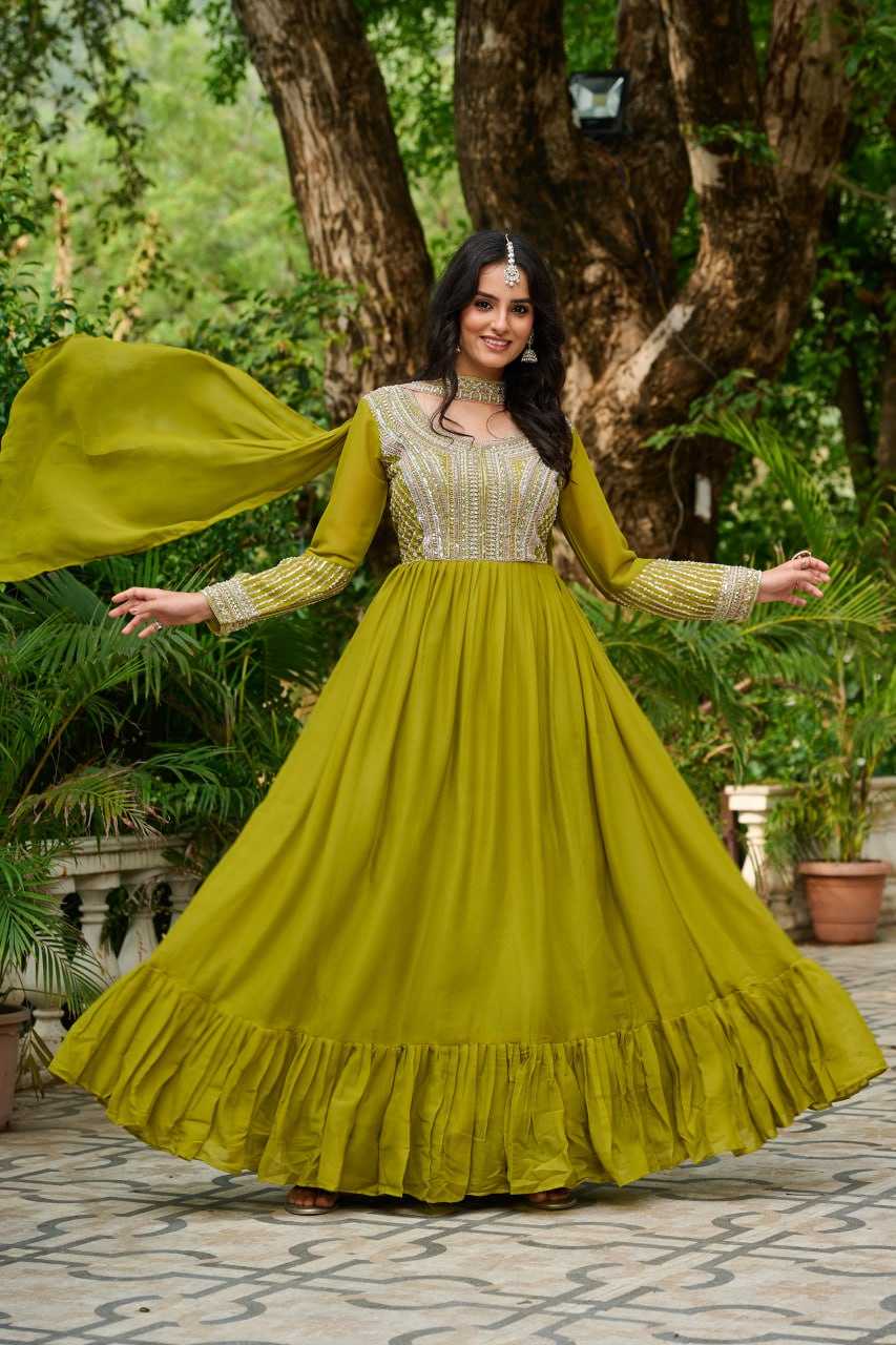 Ynf Georgette KESH489 1151-2 Gowns Wholesale Designer Gowns Sequin Gowns Manufacturer