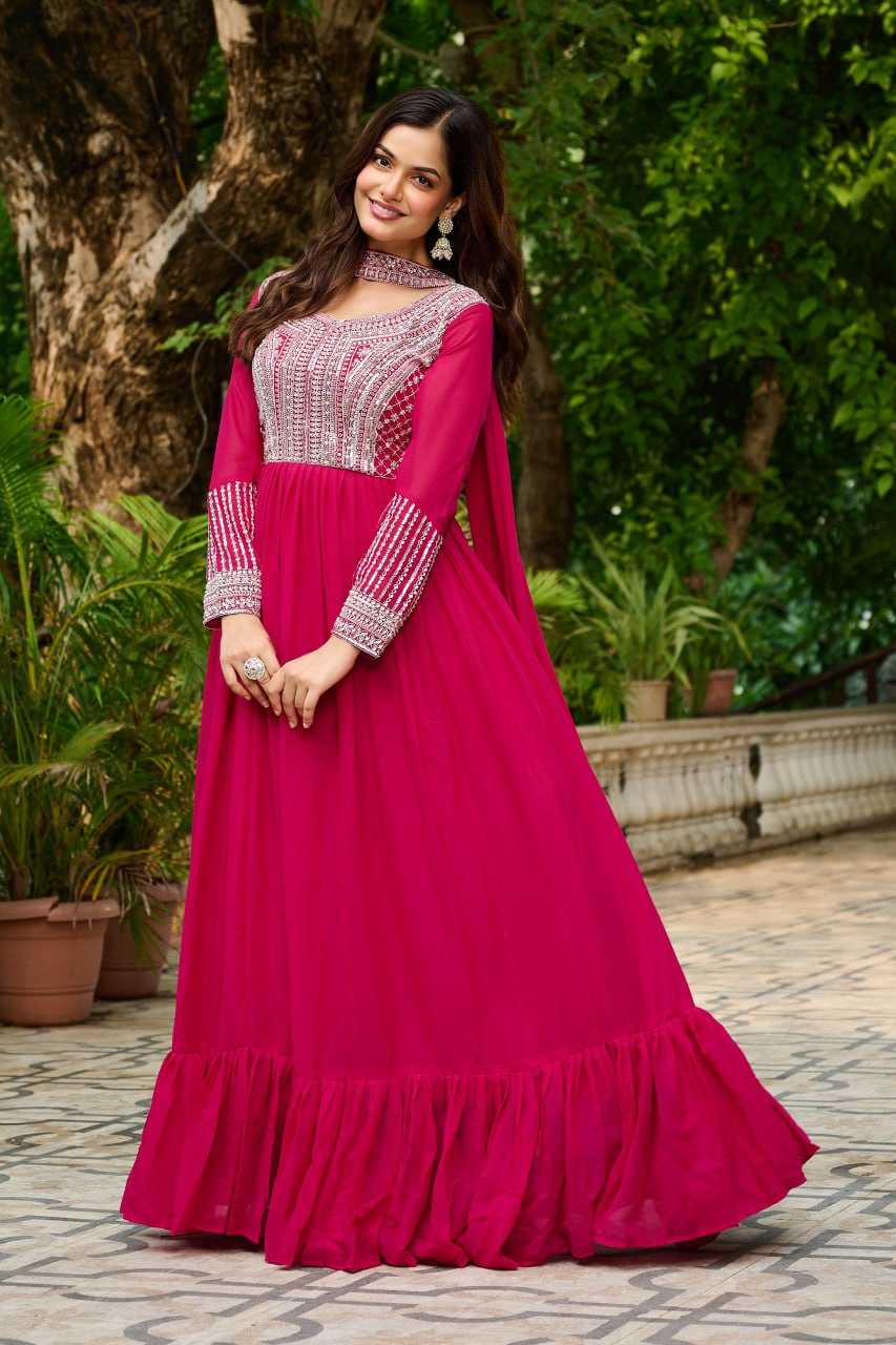 Ynf Georgette KESH489 1151-2 Gowns Wholesale Designer Gowns Sequin Gowns Manufacturer