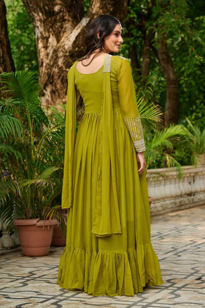 Ynf Georgette KESH489 1151-2 Gowns Wholesale Designer Gowns Sequin Gowns Manufacturer