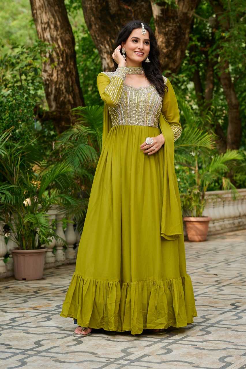 Ynf Georgette KESH489 1151-2 Gowns Wholesale Designer Gowns Sequin Gowns Manufacturer