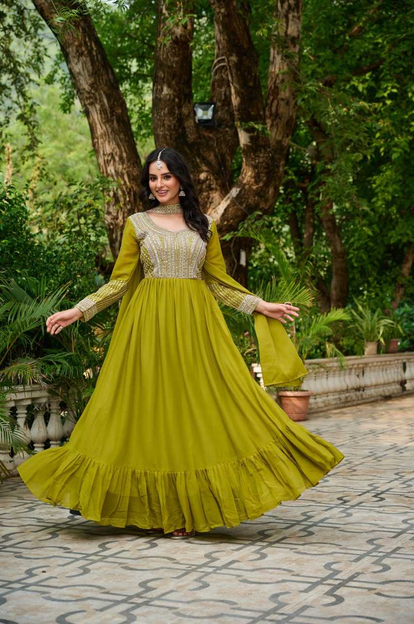 Ynf Georgette KESH489 1151-2 Gowns Wholesale Designer Gowns Sequin Gowns Manufacturer