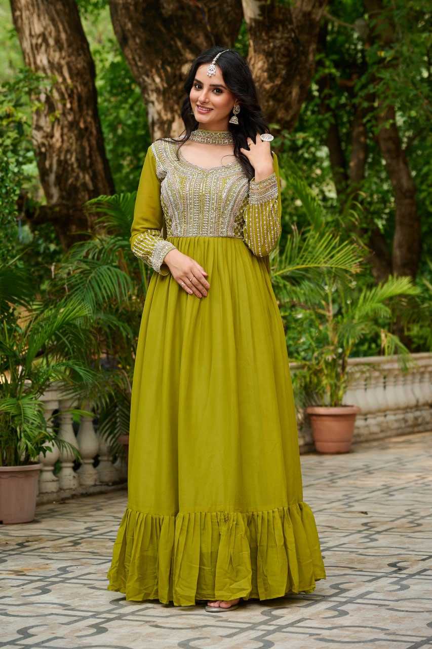 Ynf Georgette KESH489 1151-2 Gowns Wholesale Designer Gowns Sequin Gowns Manufacturer
