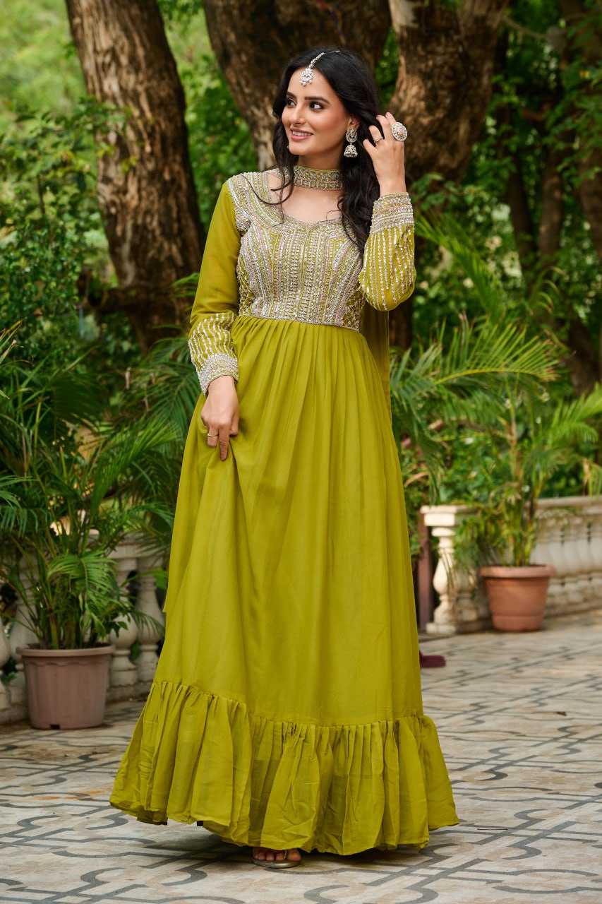 Ynf Georgette KESH489 1151-2 Gowns Wholesale Designer Gowns Sequin Gowns Manufacturer