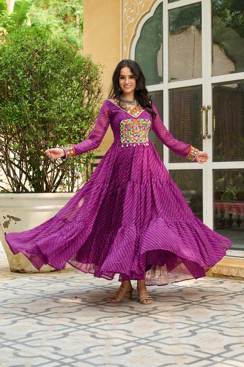 Ynf Georgette KESH489 1182 Gowns Wholesale Printed Gowns Long Gowns Georgette Gown Manufacturer