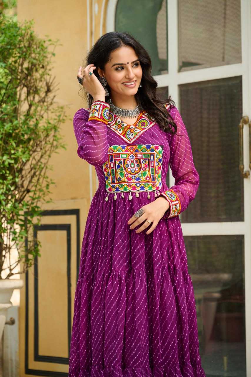 Ynf Georgette KESH489 1182 Gowns Wholesale Printed Gowns Long Gowns Georgette Gown Manufacturer