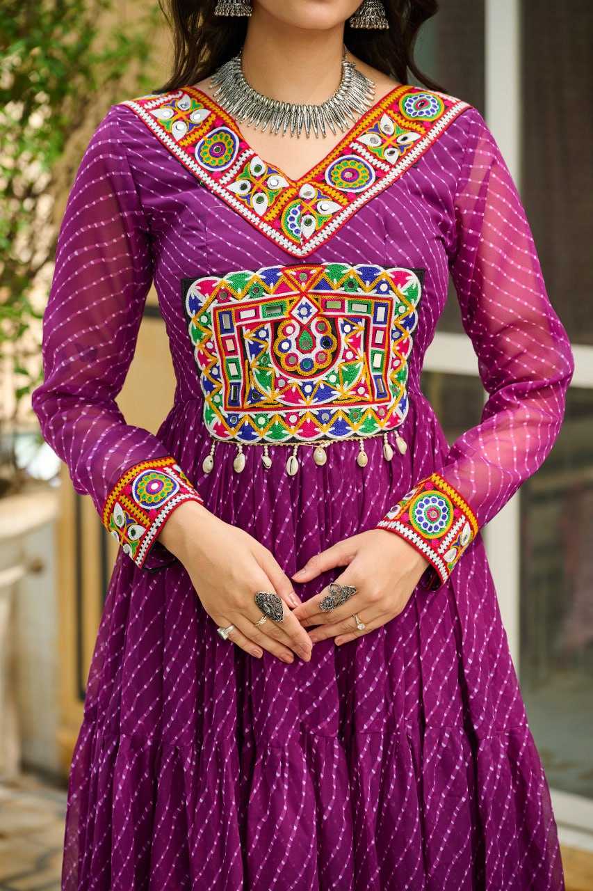 Ynf Georgette KESH489 1182 Gowns Wholesale Printed Gowns Long Gowns Georgette Gown Manufacturer