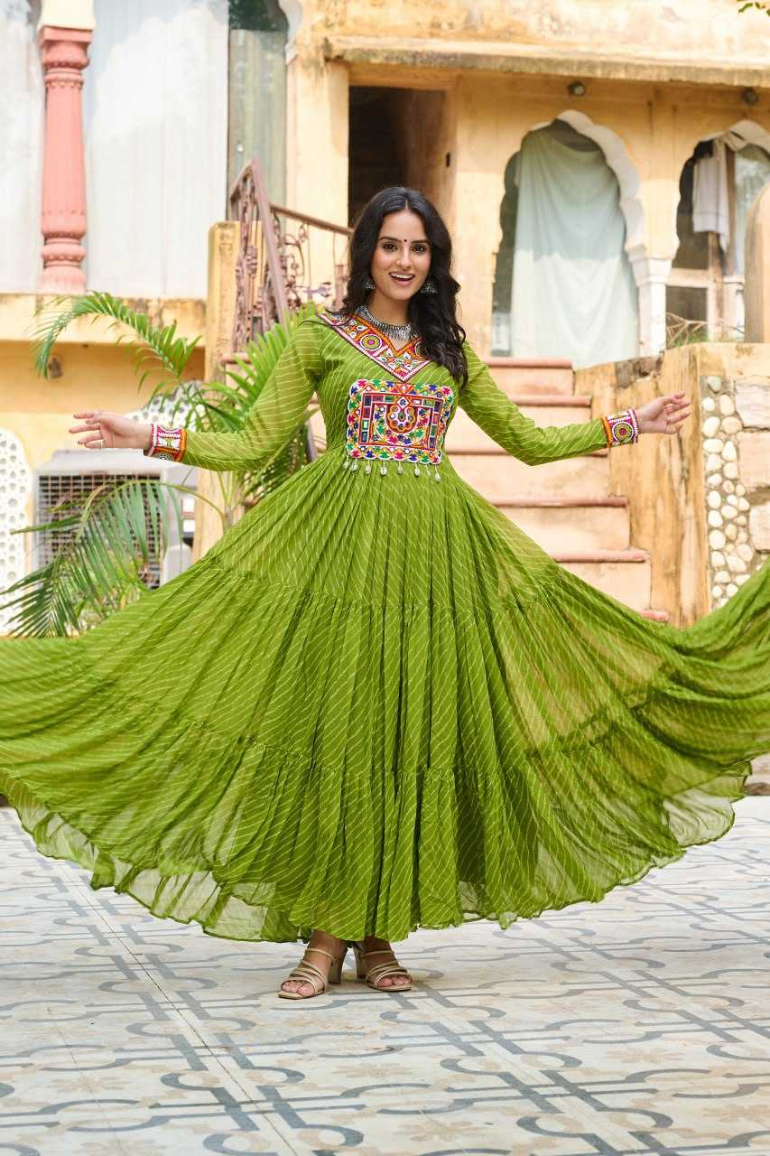 Ynf Georgette KESH489 1182 Gowns Wholesale Printed Gowns Long Gowns Georgette Gown Manufacturer