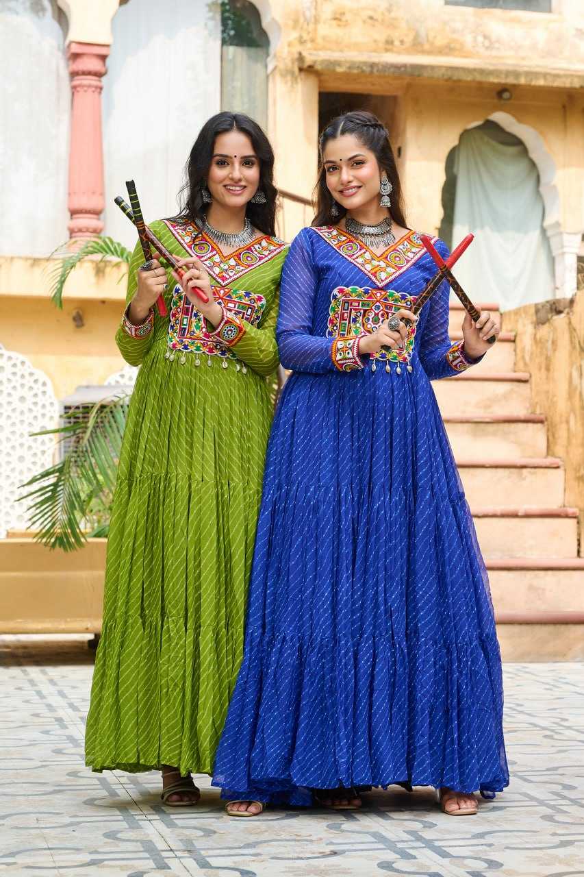 Ynf Georgette KESH489 1182 Gowns Wholesale Printed Gowns Long Gowns Georgette Gown Manufacturer