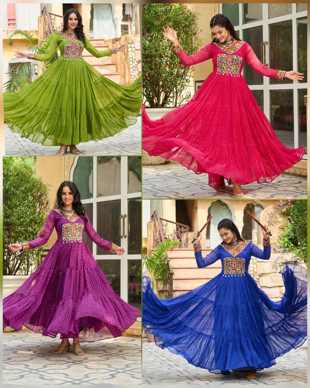 Ynf Georgette KESH489 1182 Gowns Wholesale Printed Gowns Long Gowns Georgette Gown Manufacturer
