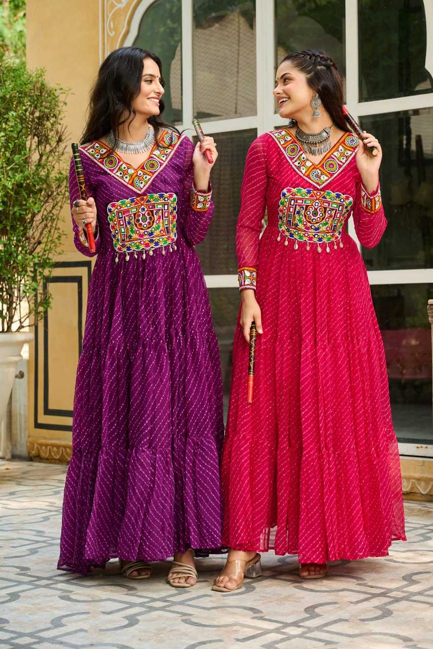 Ynf Georgette KESH489 1182 Gowns Wholesale Printed Gowns Long Gowns Georgette Gown Manufacturer