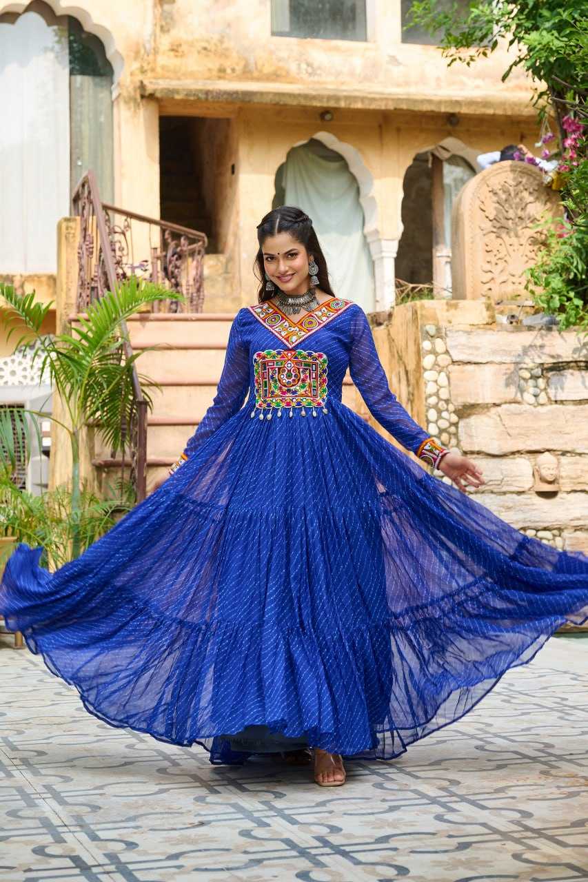 Ynf Georgette KESH489 1182 Gowns Wholesale Printed Gowns Long Gowns Georgette Gown Manufacturer