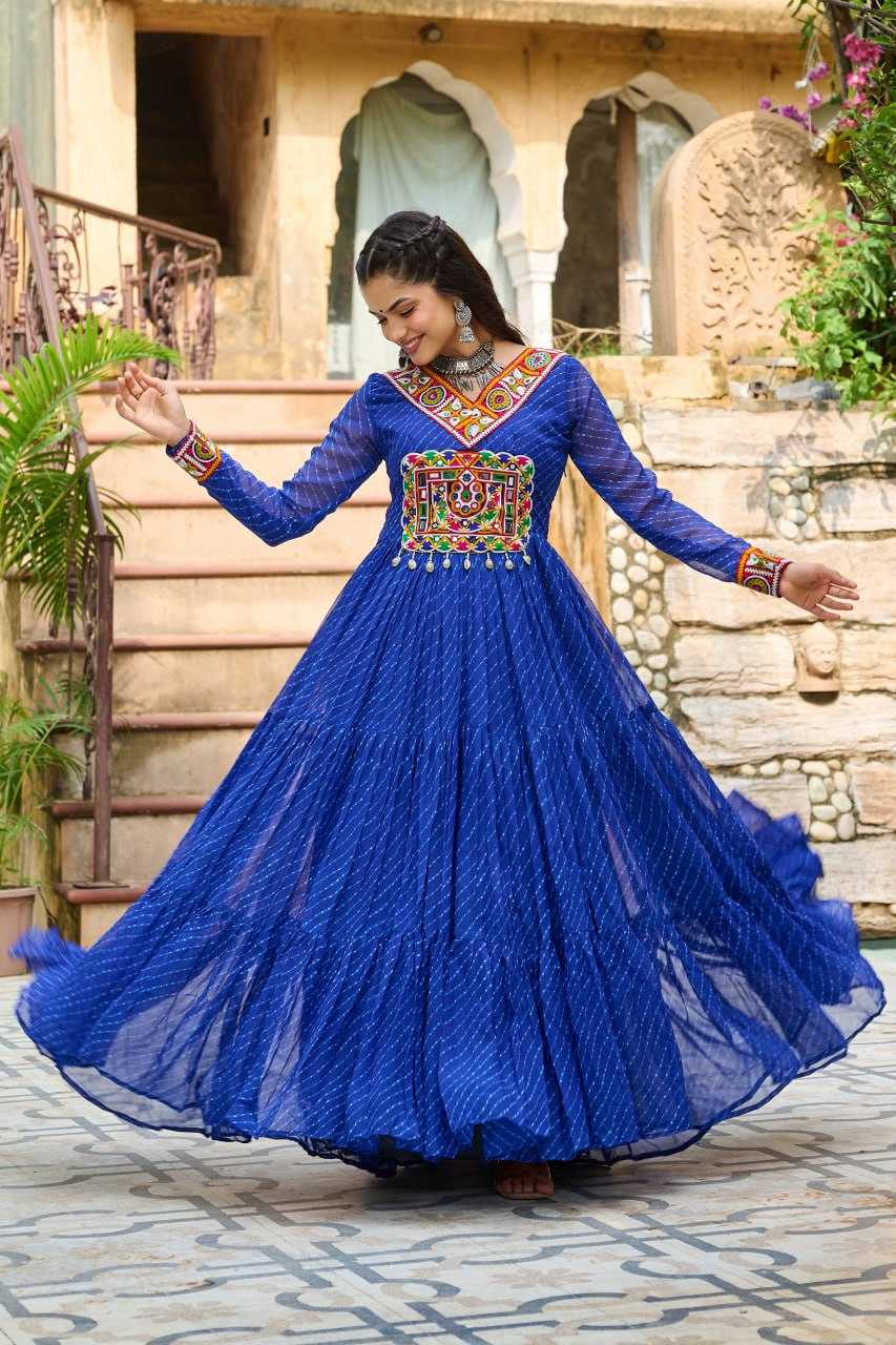 Ynf Georgette KESH489 1182 Gowns Wholesale Printed Gowns Long Gowns Georgette Gown Manufacturer
