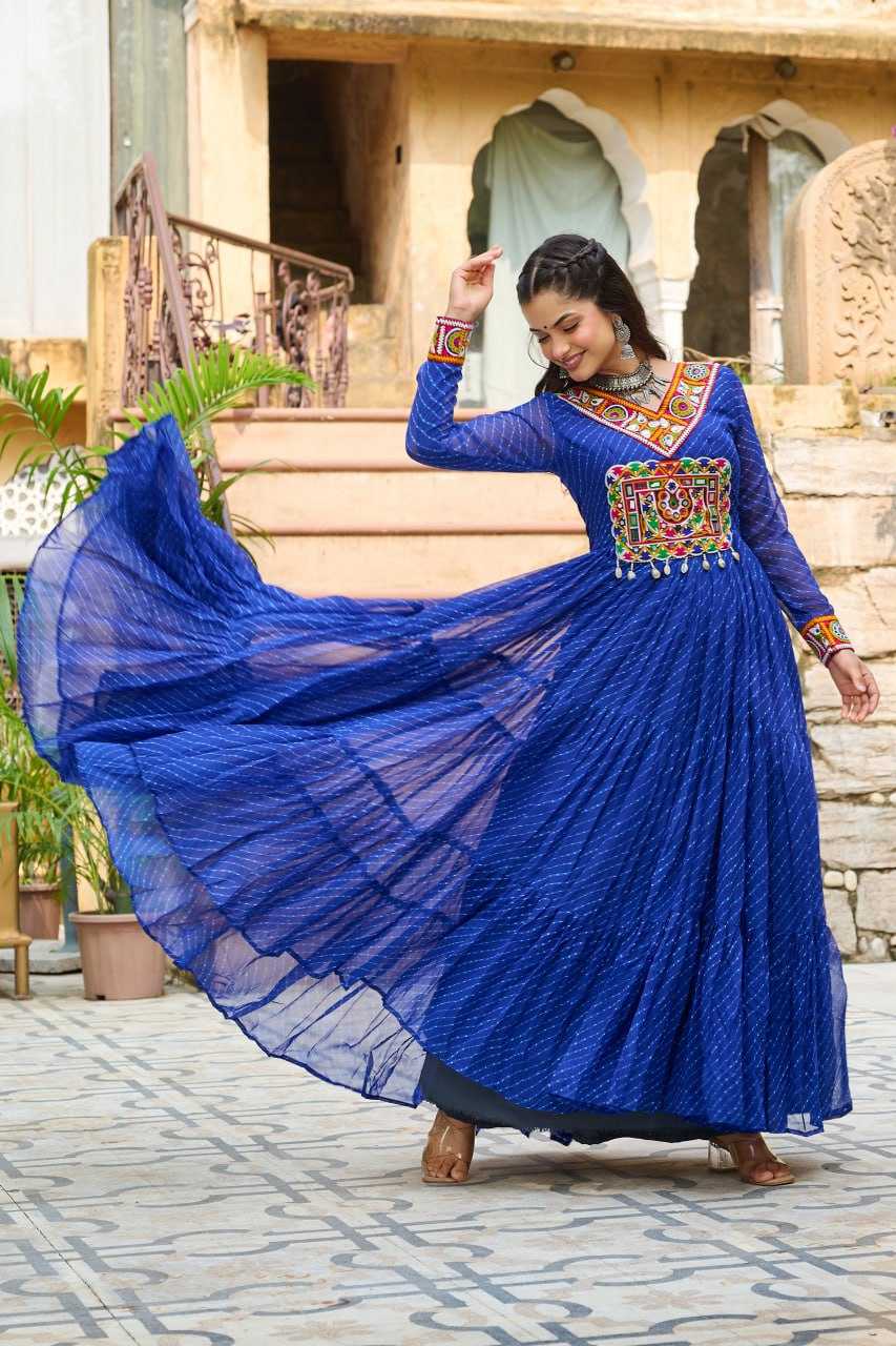 Ynf Georgette KESH489 1182 Gowns Wholesale Printed Gowns Long Gowns Georgette Gown Manufacturer