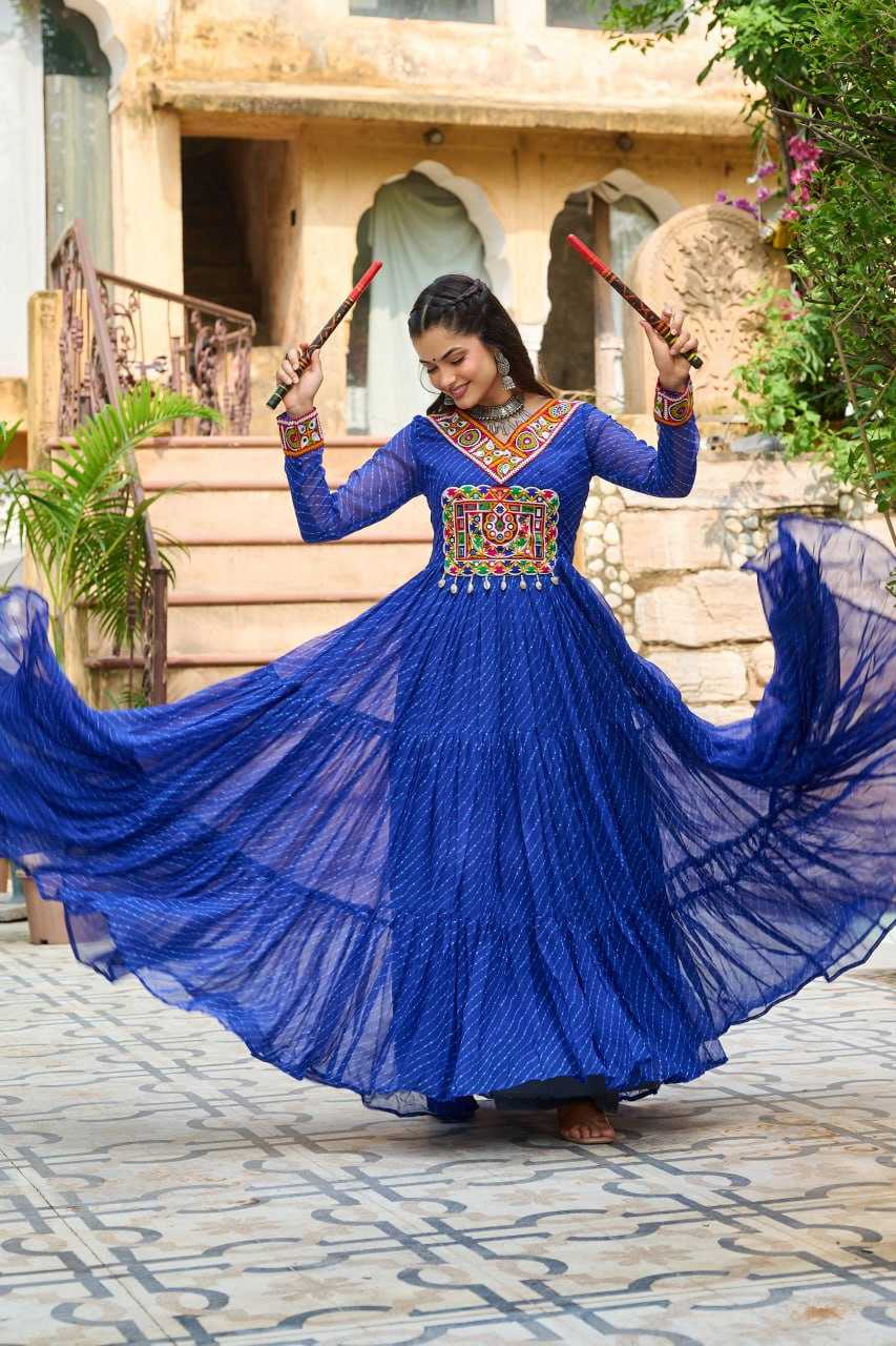 Ynf Georgette KESH489 1182 Gowns Wholesale Printed Gowns Long Gowns Georgette Gown Manufacturer