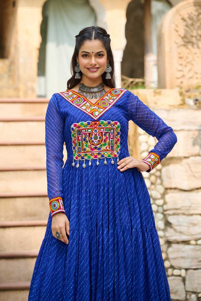 Ynf Georgette KESH489 1182 Gowns Wholesale Printed Gowns Long Gowns Georgette Gown Manufacturer