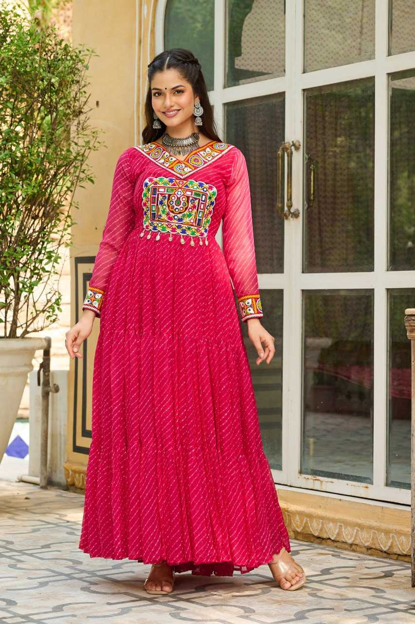 Ynf Georgette KESH489 1182 Gowns Wholesale Printed Gowns Long Gowns Georgette Gown Manufacturer