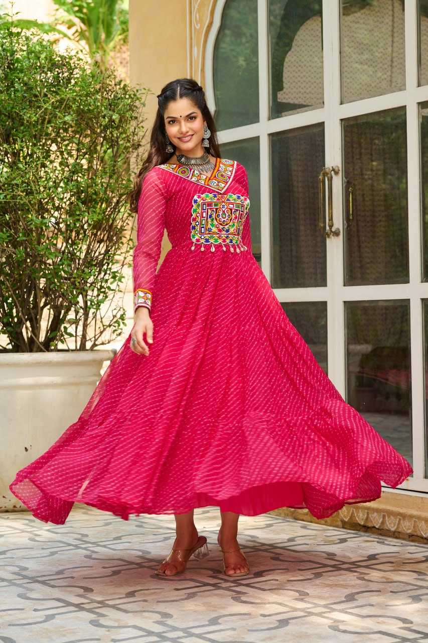 Ynf Georgette KESH489 1182 Gowns Wholesale Printed Gowns Long Gowns Georgette Gown Manufacturer