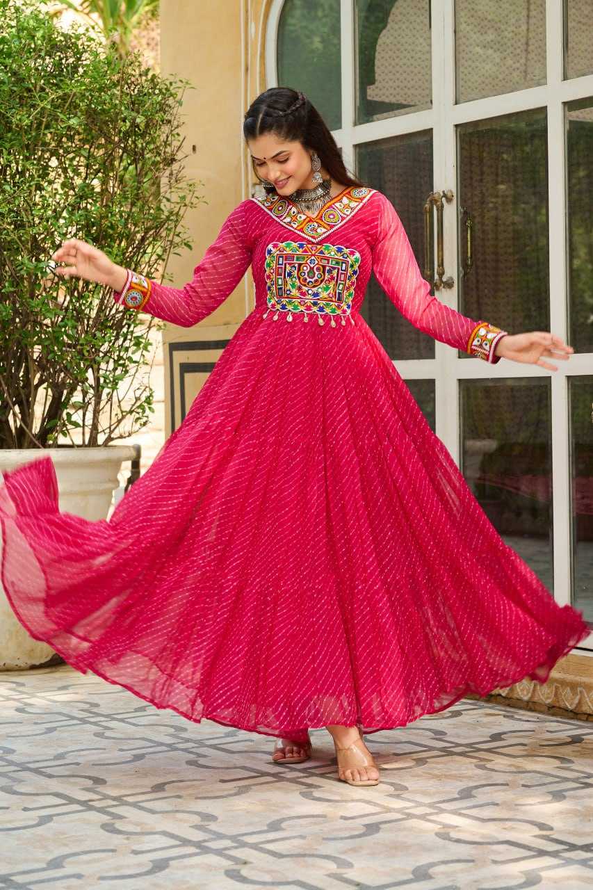 Ynf Georgette KESH489 1182 Gowns Wholesale Printed Gowns Long Gowns Georgette Gown Manufacturer