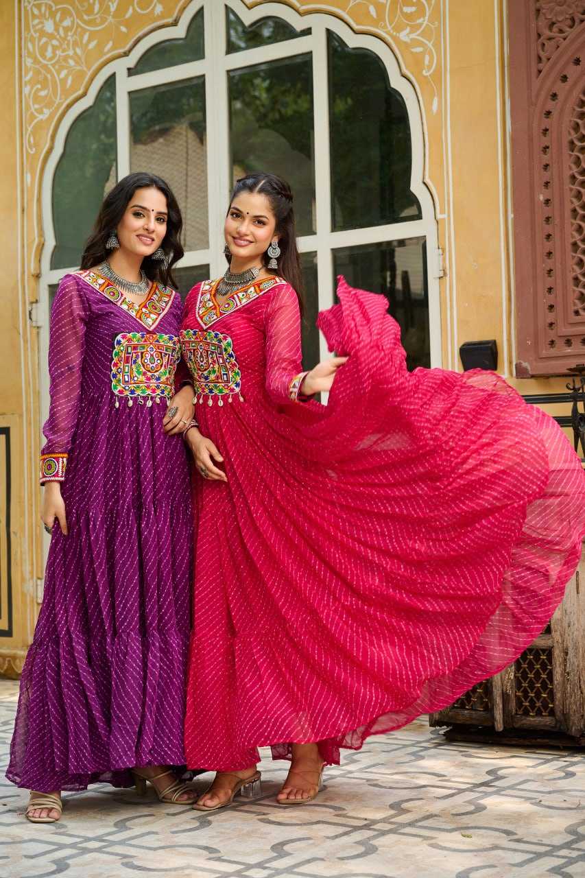 Ynf Georgette KESH489 1182 Gowns Wholesale Printed Gowns Long Gowns Georgette Gown Manufacturer