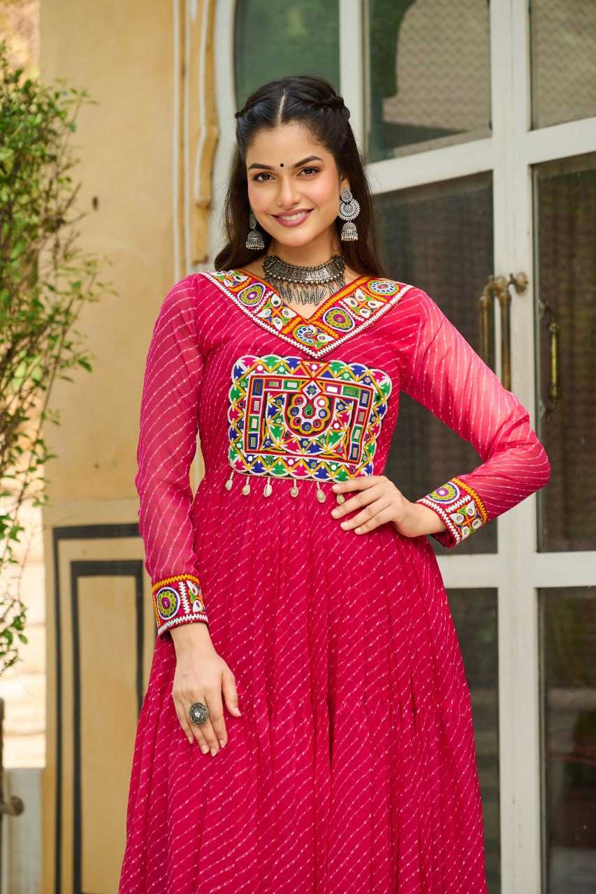 Ynf Georgette KESH489 1182 Gowns Wholesale Printed Gowns Long Gowns Georgette Gown Manufacturer