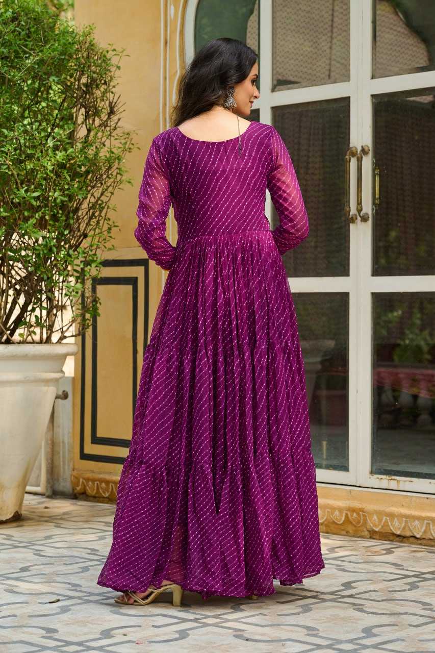 Ynf Georgette KESH489 1182 Gowns Wholesale Printed Gowns Long Gowns Georgette Gown Manufacturer