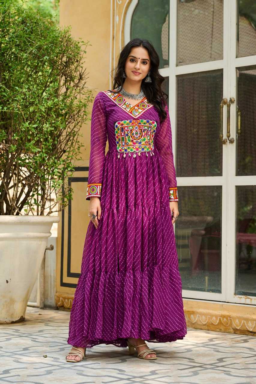 Ynf Georgette KESH489 1182 Gowns Wholesale Printed Gowns Long Gowns Georgette Gown Manufacturer