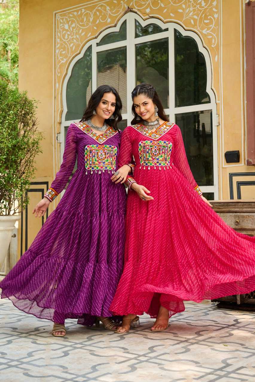 Ynf Georgette KESH489 1182 Gowns Wholesale Printed Gowns Long Gowns Georgette Gown Manufacturer