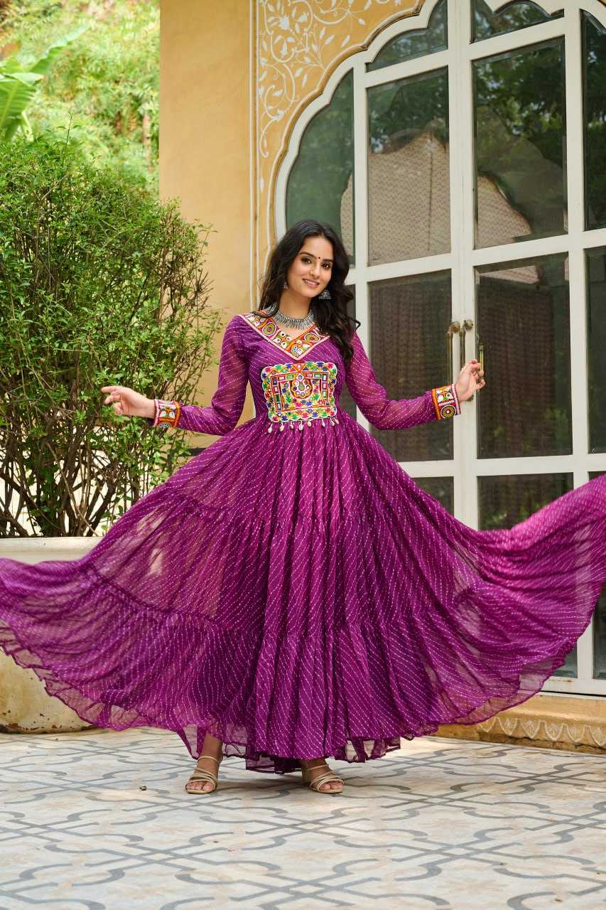 Ynf Georgette KESH489 1182 Gowns Wholesale Printed Gowns Long Gowns Georgette Gown Manufacturer