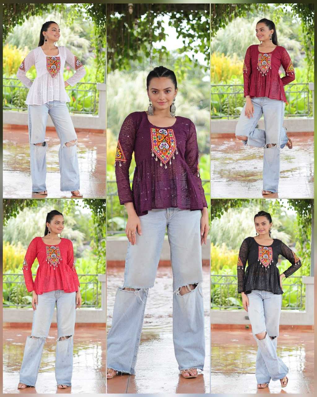 Ynf Georgette KESH489 1186 Western Wears Festive Collections Wholesale Tops One Piece Dress Manufacturer