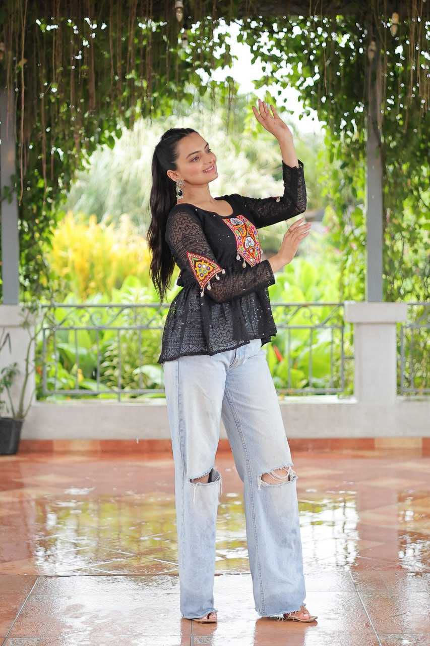 Ynf Georgette KESH489 1186 Western Wears Festive Collections Wholesale Tops One Piece Dress Manufacturer