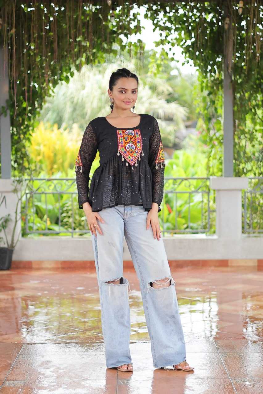 Ynf Georgette KESH489 1186 Western Wears Festive Collections Wholesale Tops One Piece Dress Manufacturer