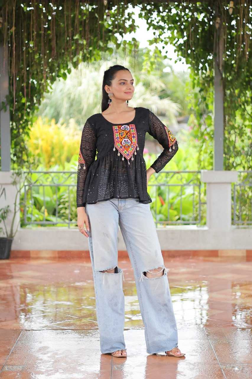 Ynf Georgette KESH489 1186 Western Wears Festive Collections Wholesale Tops One Piece Dress Manufacturer