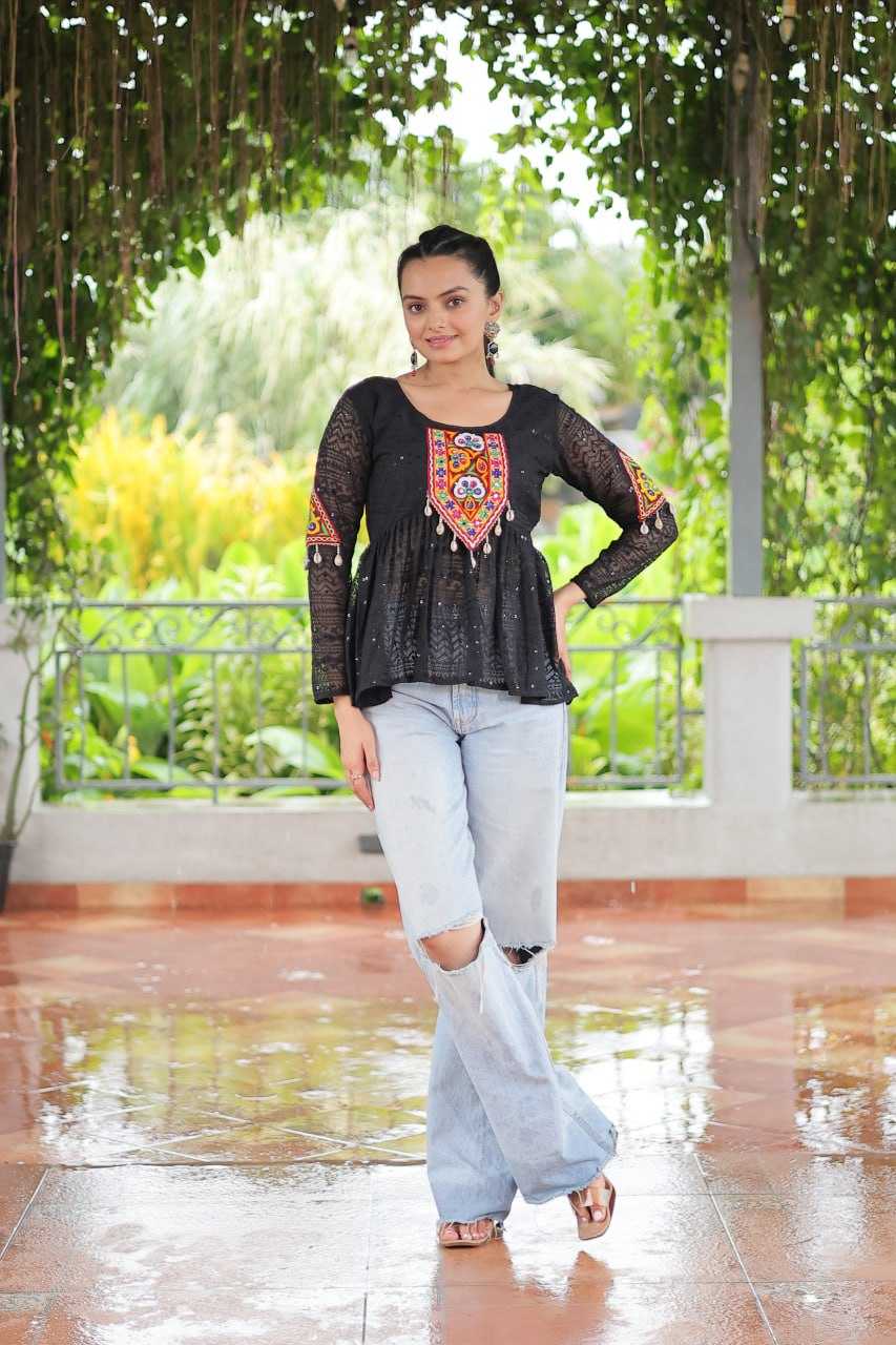 Ynf Georgette KESH489 1186 Western Wears Festive Collections Wholesale Tops One Piece Dress Manufacturer