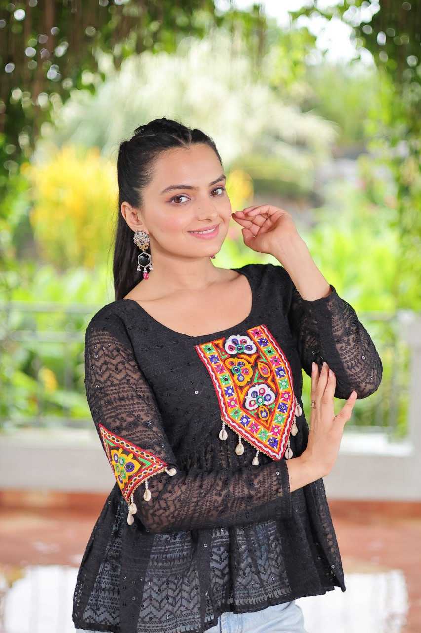 Ynf Georgette KESH489 1186 Western Wears Festive Collections Wholesale Tops One Piece Dress Manufacturer