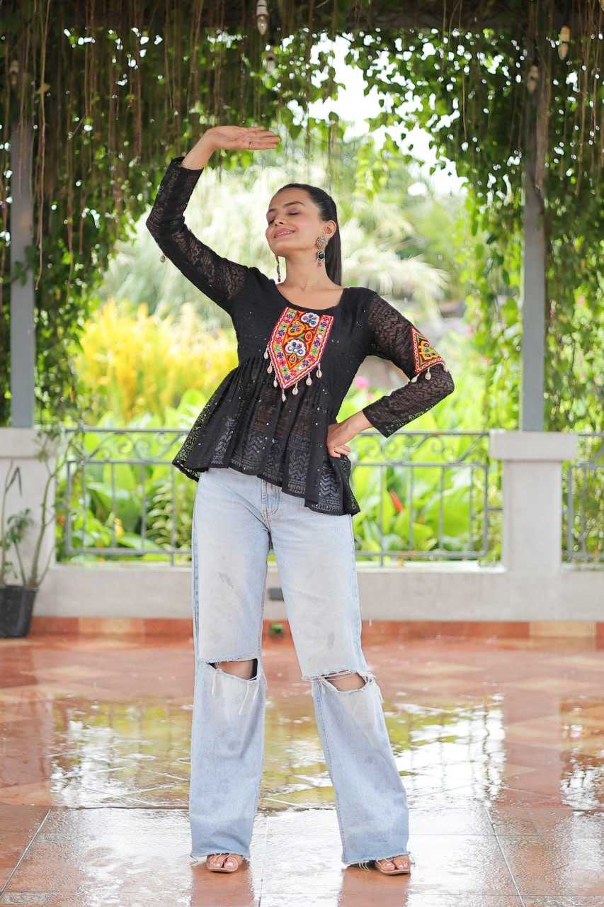 Ynf Georgette KESH489 1186 Western Wears Festive Collections Wholesale Tops One Piece Dress Manufacturer