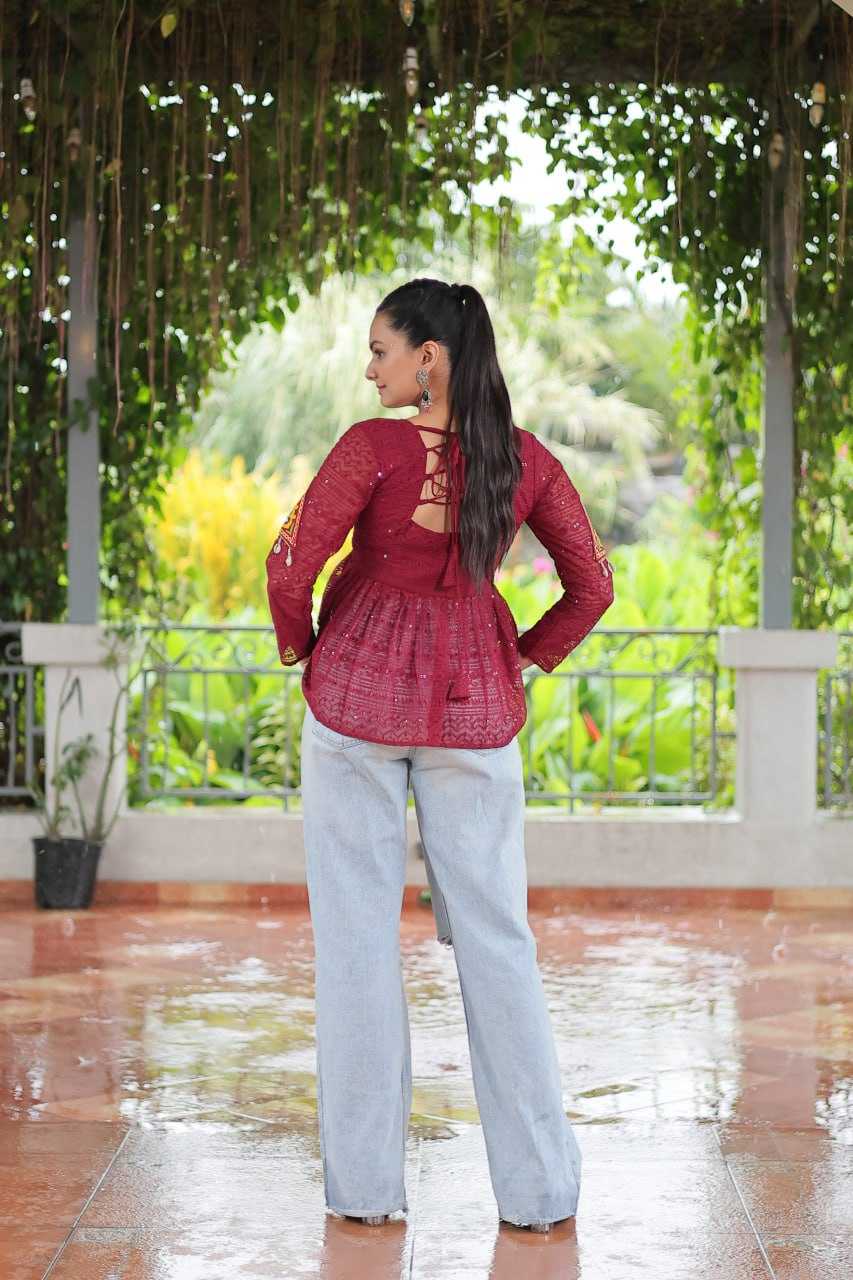 Ynf Georgette KESH489 1186 Western Wears Festive Collections Wholesale Tops One Piece Dress Manufacturer