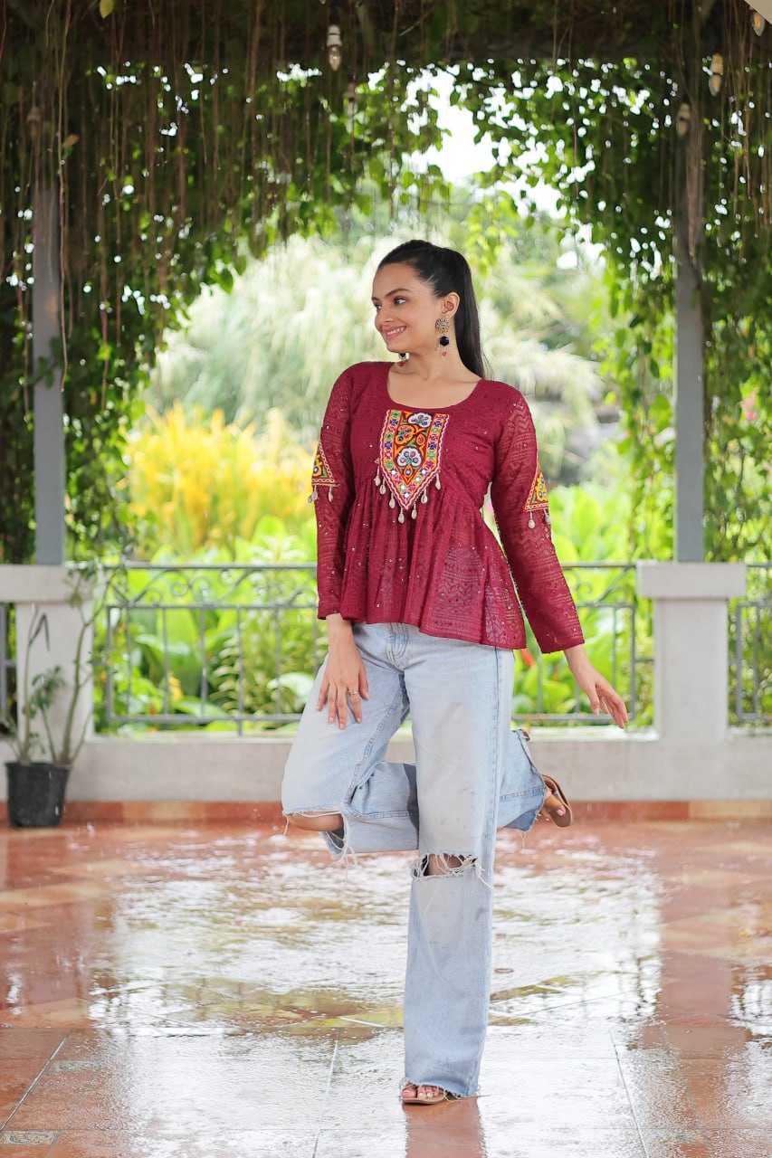 Ynf Georgette KESH489 1186 Western Wears Festive Collections Wholesale Tops One Piece Dress Manufacturer