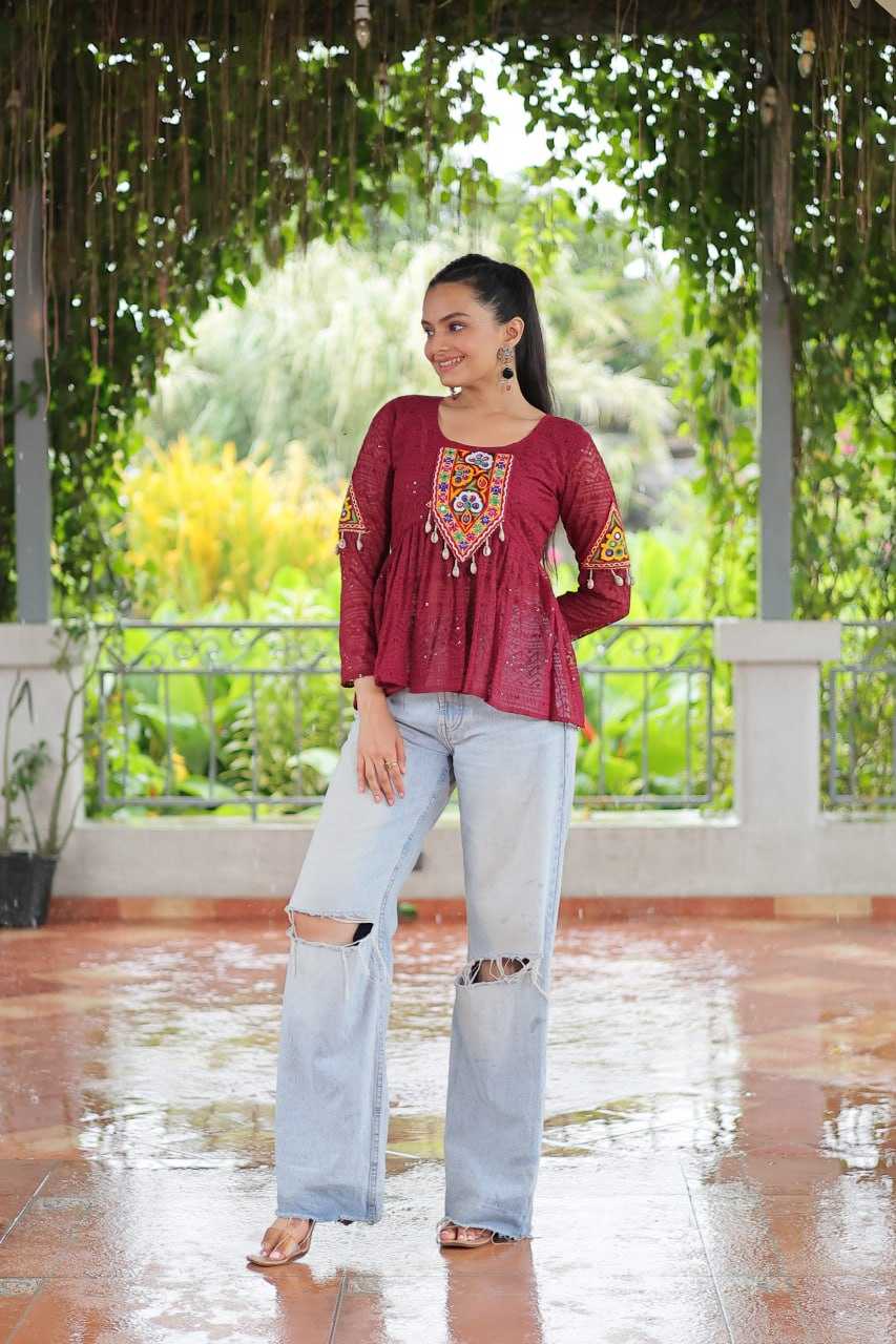 Ynf Georgette KESH489 1186 Western Wears Festive Collections Wholesale Tops One Piece Dress Manufacturer