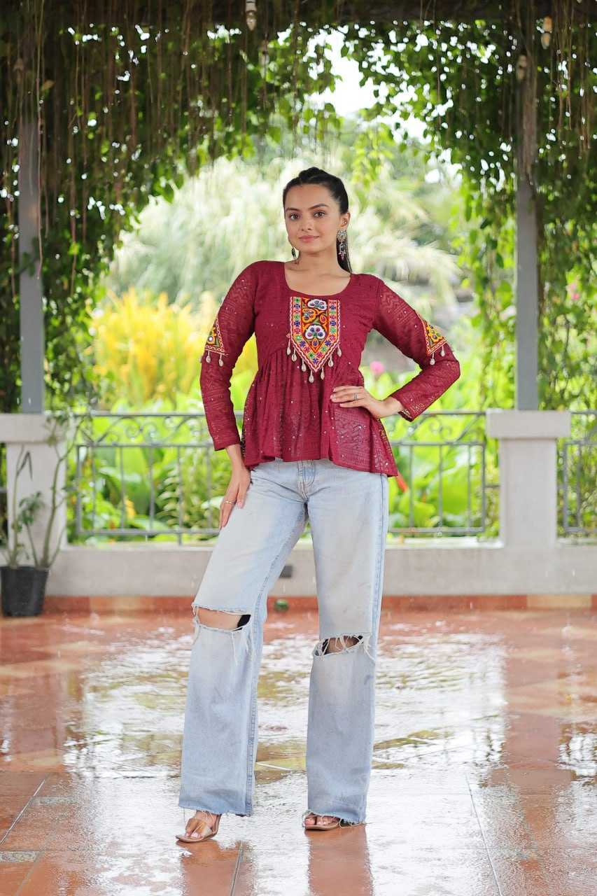 Ynf Georgette KESH489 1186 Western Wears Festive Collections Wholesale Tops One Piece Dress Manufacturer