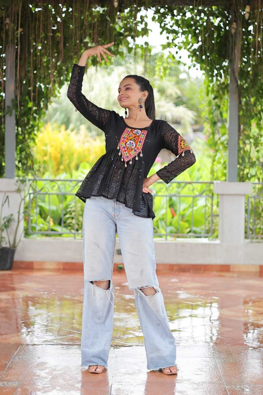 Ynf Georgette KESH489 1186 Western Wears Festive Collections Wholesale Tops One Piece Dress Manufacturer