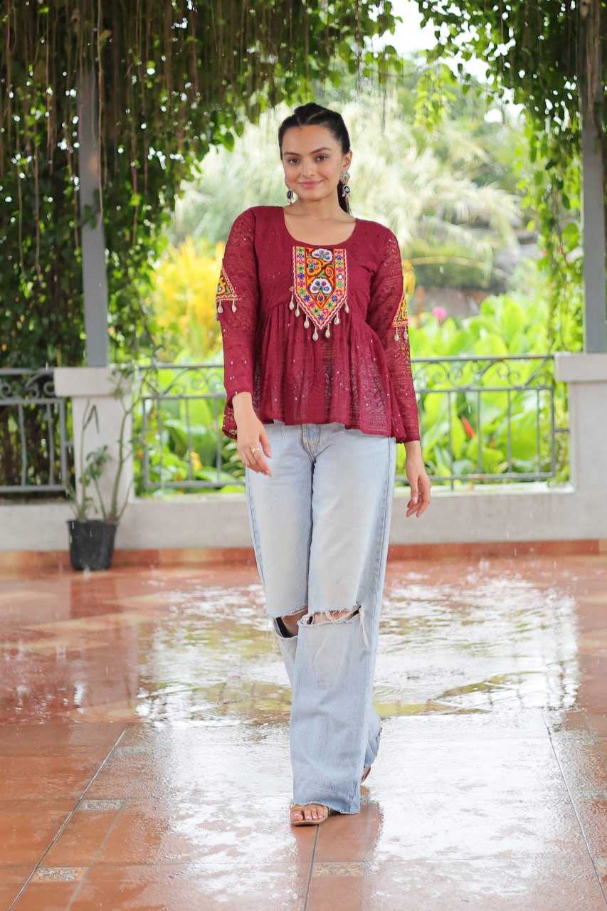 Ynf Georgette KESH489 1186 Western Wears Festive Collections Wholesale Tops One Piece Dress Manufacturer