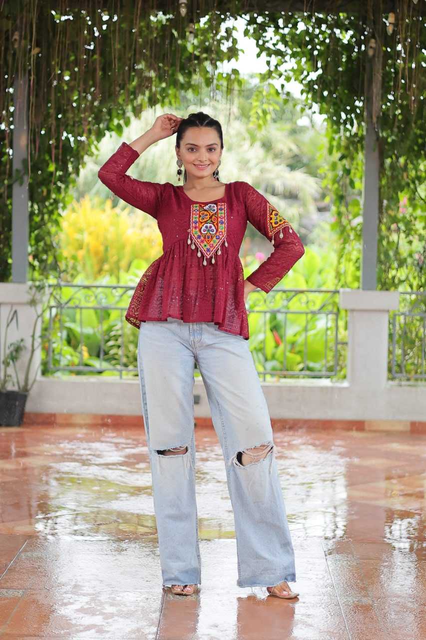 Ynf Georgette KESH489 1186 Western Wears Festive Collections Wholesale Tops One Piece Dress Manufacturer