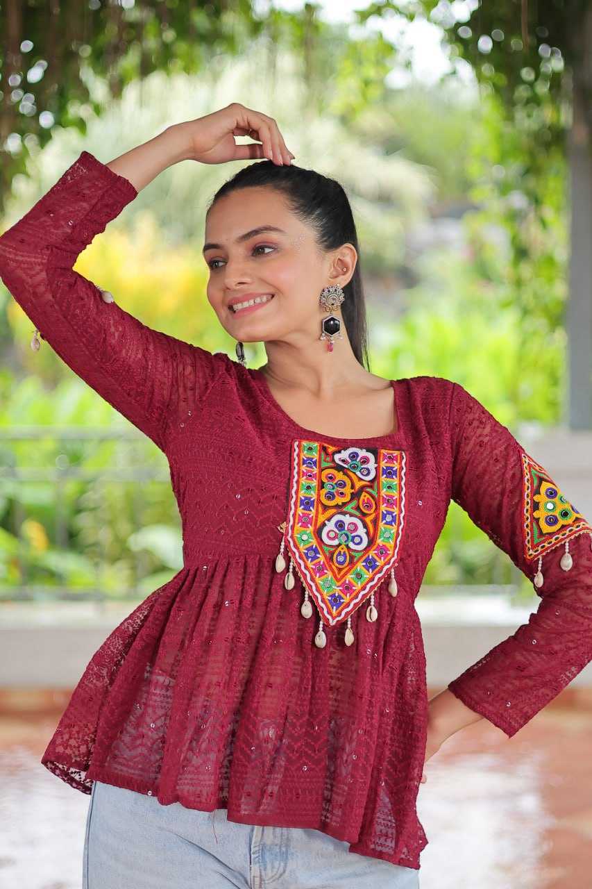 Ynf Georgette KESH489 1186 Western Wears Festive Collections Wholesale Tops One Piece Dress Manufacturer