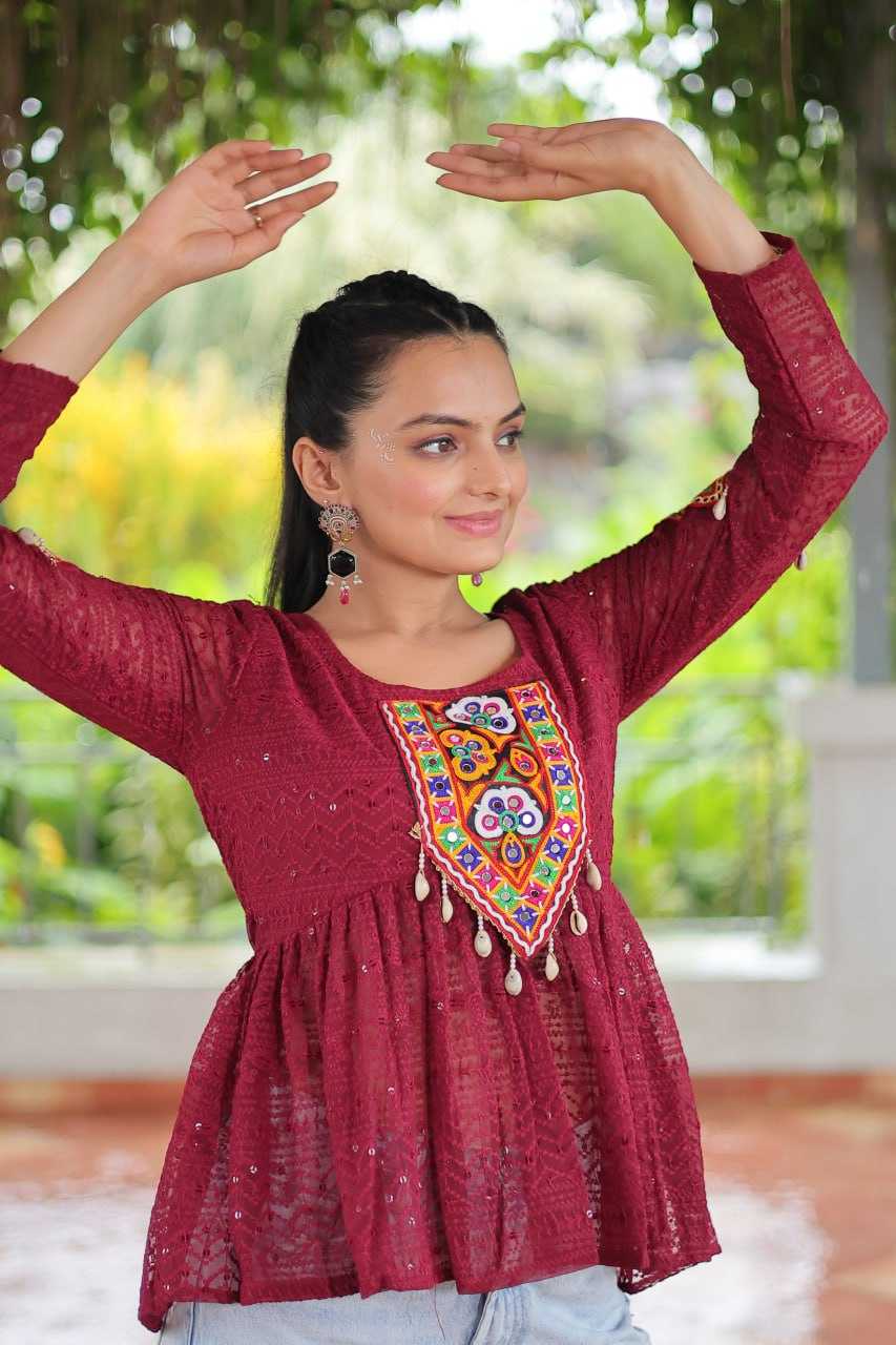 Ynf Georgette KESH489 1186 Western Wears Festive Collections Wholesale Tops One Piece Dress Manufacturer