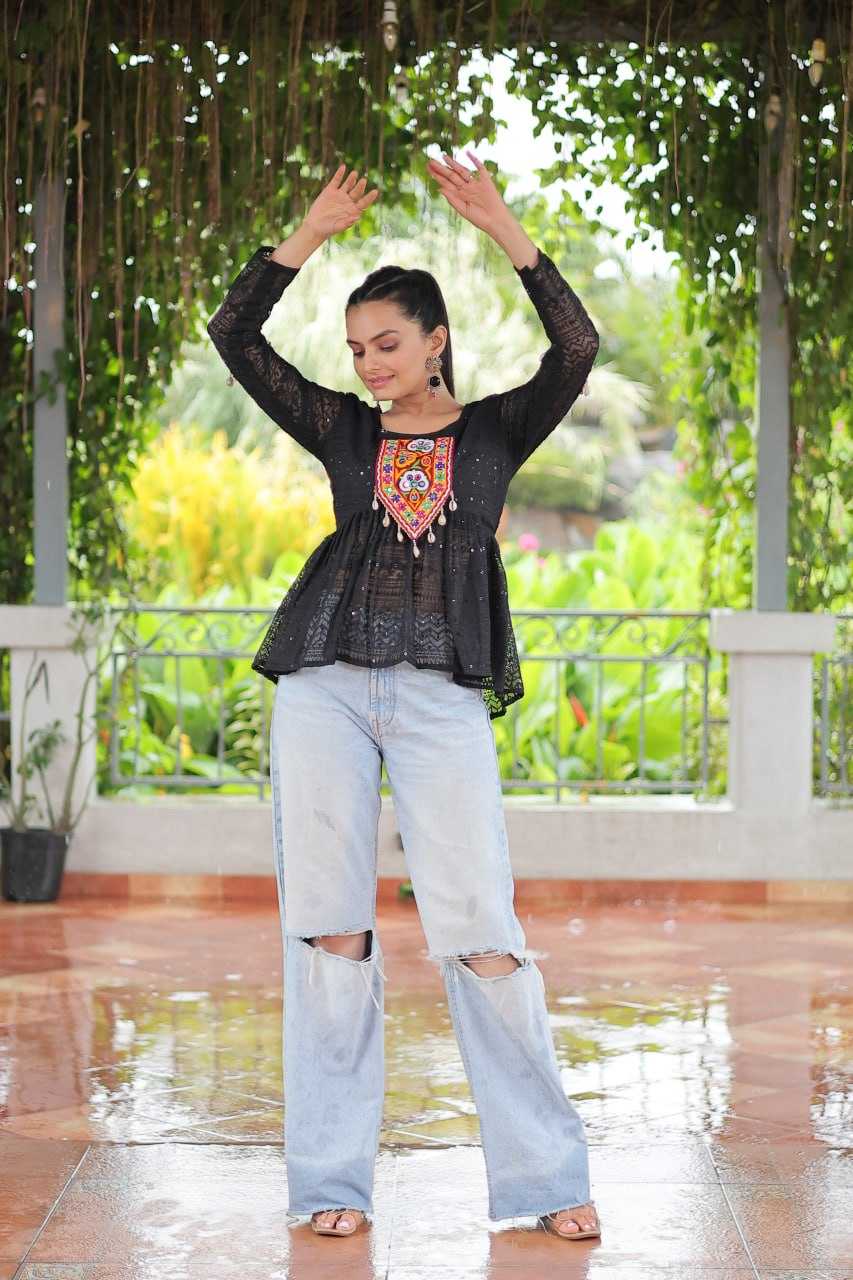 Ynf Georgette KESH489 1186 Western Wears Festive Collections Wholesale Tops One Piece Dress Manufacturer