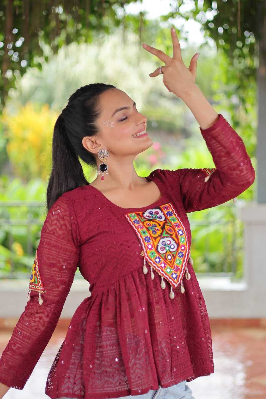 Ynf Georgette KESH489 1186 Western Wears Festive Collections Wholesale Tops One Piece Dress Manufacturer