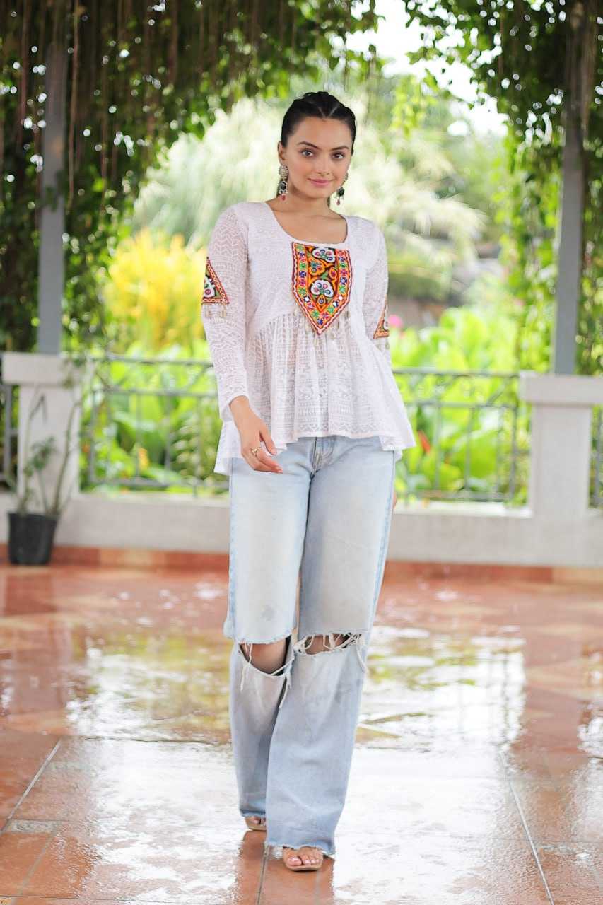 Ynf Georgette KESH489 1186 Western Wears Festive Collections Wholesale Tops One Piece Dress Manufacturer