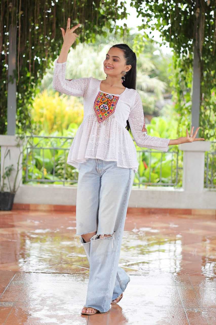 Ynf Georgette KESH489 1186 Western Wears Festive Collections Wholesale Tops One Piece Dress Manufacturer